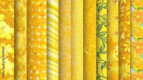 Sunny yellow vector patterns, cheerful and authoritative, suitable for event planners