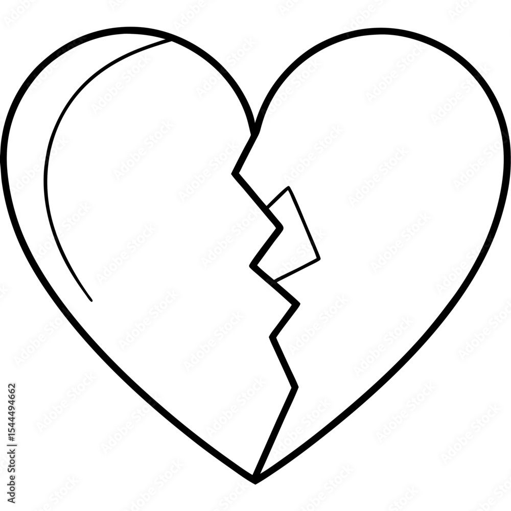Shattered Love Line Art Vector Shattered Love Line Art Vector