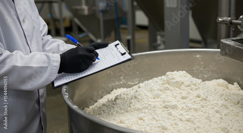 Quality Control Inspection of Flour in Food Production
