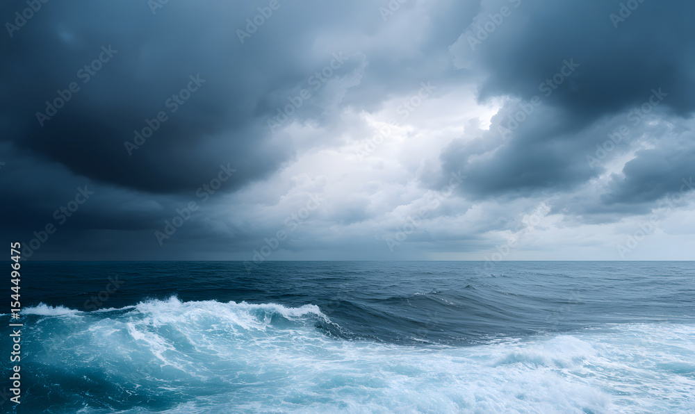 Fototapeta premium storm clouds over the sea background. generative ai