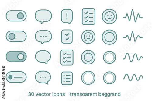 Minimal vector icons for mood tracking and checklist apps