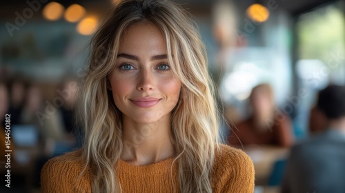 Wallpaper Mural Portrait of a Beautiful Woman with Wavy Hair Torontodigital.ca