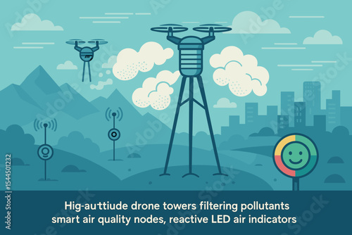 High-altitude drones purify air with smart sensors and LED display