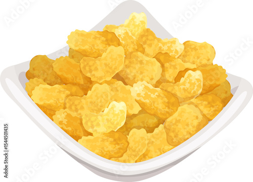 Bowl of chips icon cartoon of bowl of chips vector icon for web design isolated on white background
