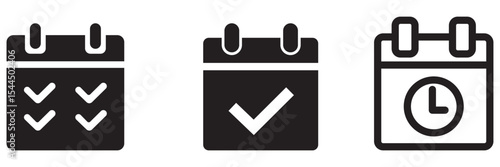 Calendar Icons collection - vector. Calendar symbols isolated. Line style Icon. Flat icon. Editable stroke. Vector Icon