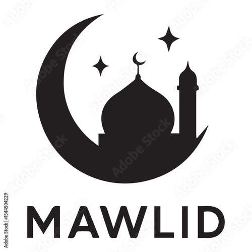 Mawlid An-Nabi Celebration with Mosque Silhouette

