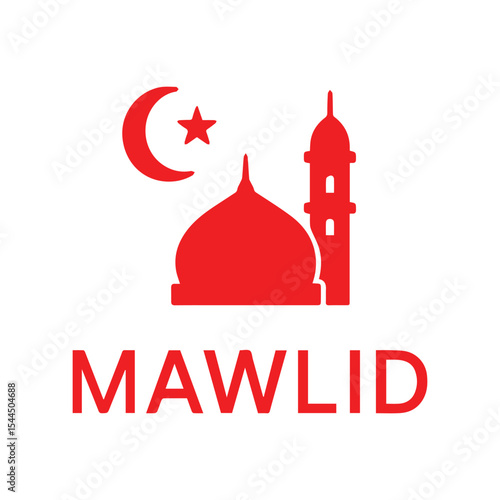 Mawlid An-Nabi Celebration with Mosque Silhouette

