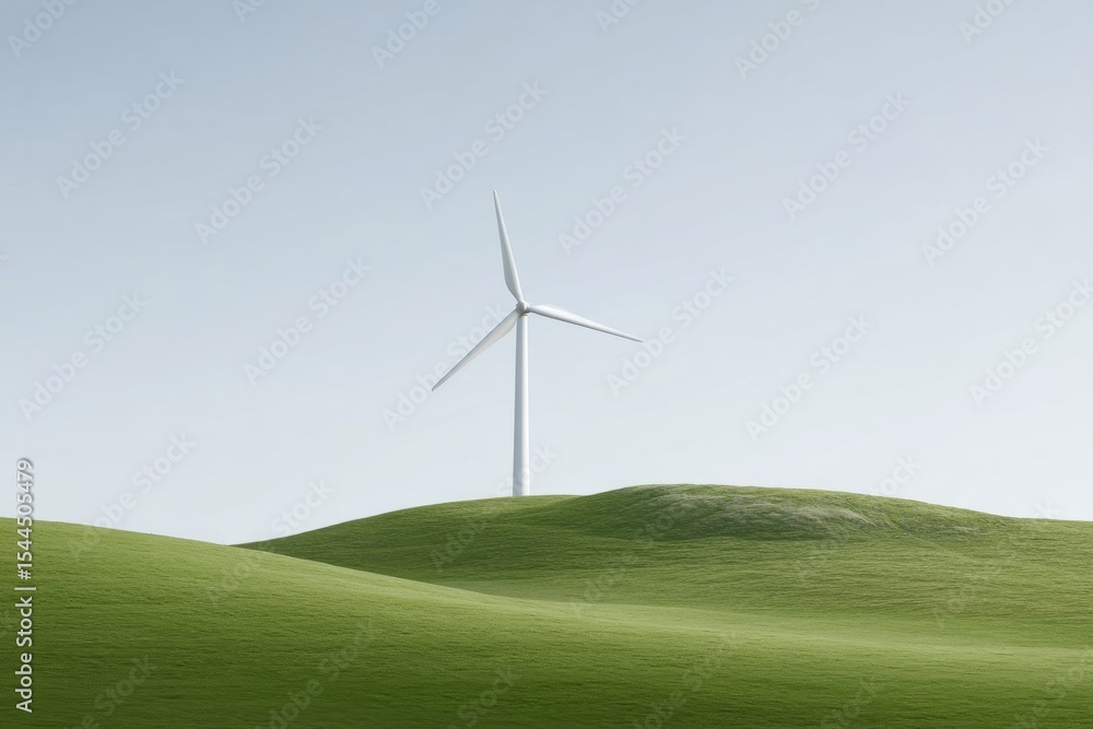 Fototapeta premium wind turbine on green field