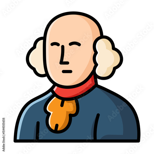 Made in uk a Of george washington the first us president vector icon.