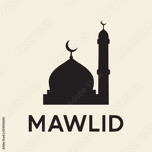 Mawlid An-Nabi Celebration with Mosque Silhouette

