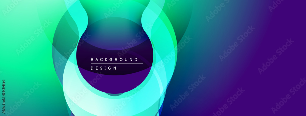 Naklejka premium Abstract vibrant layers create dynamic visual effect. Modern design features flowing shapes, gradient colors. Perfect backdrop.