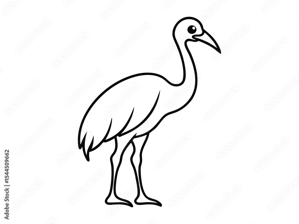Fototapeta premium Elegant Cassowary Design Minimal Art