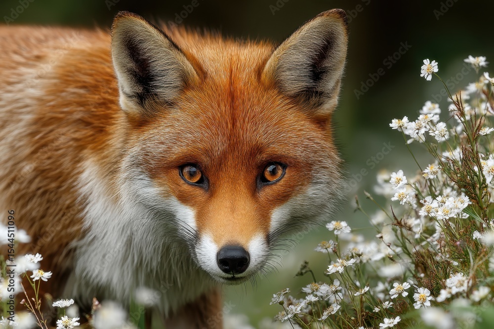 Red Fox in wildflowers Red Fox in wildflowers