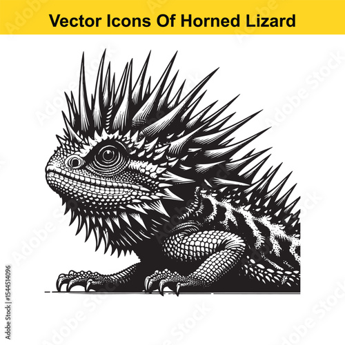 Horned Lizard Cartoon Vector – Desert Reptile Western Style