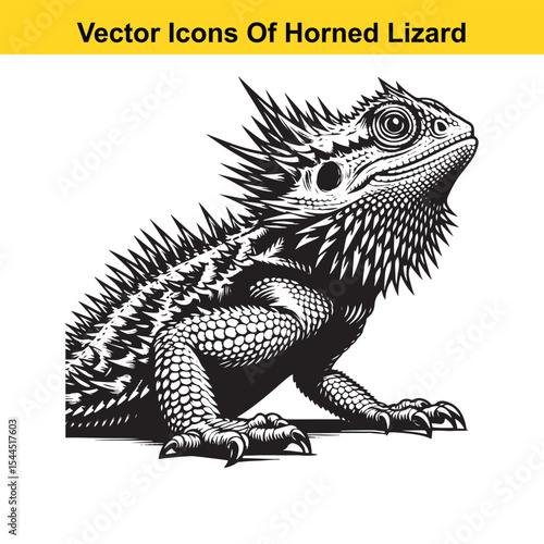 Horned Lizard Cartoon Vector – Desert Reptile Western Style