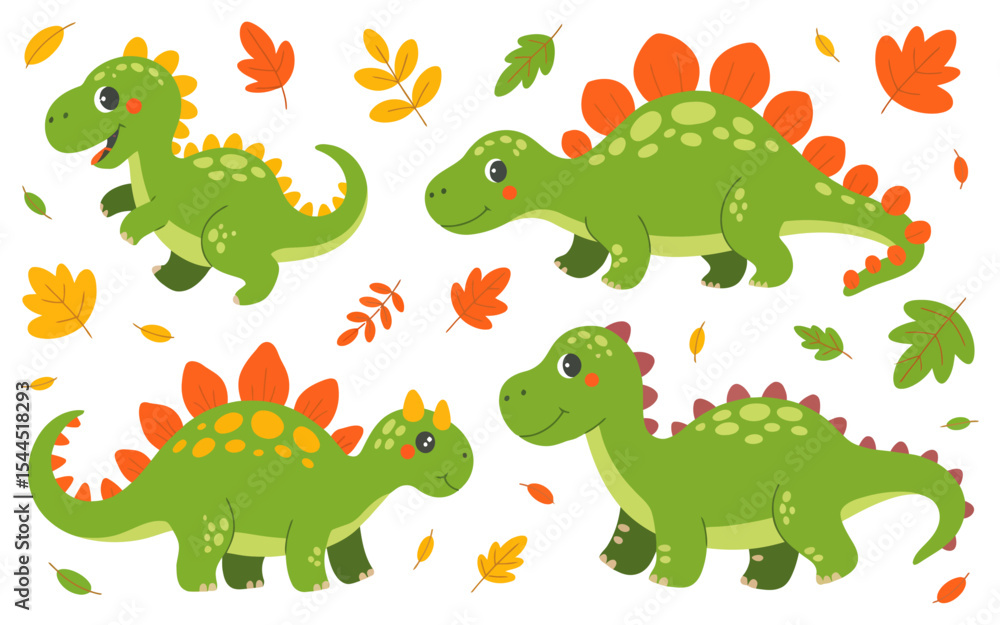 Obraz premium seamless pattern with dinosaurs