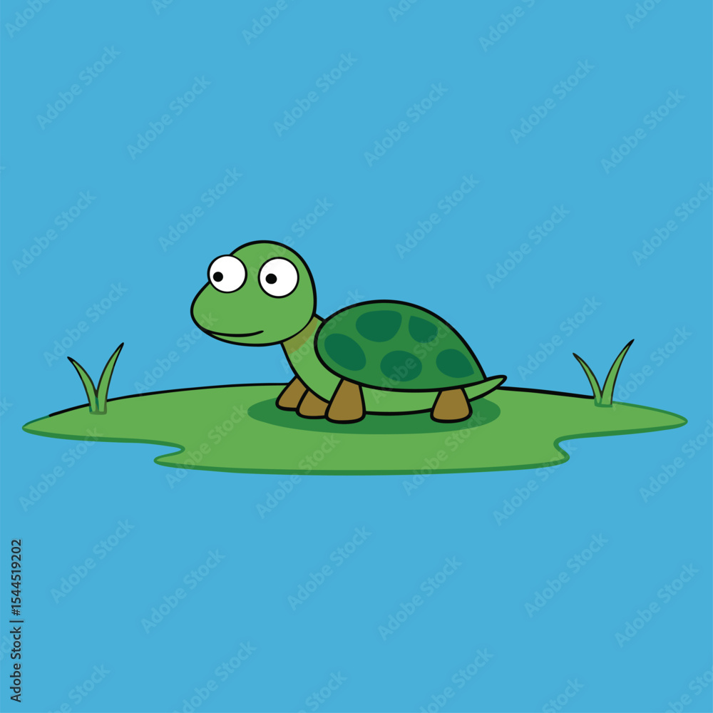 Fototapeta premium cartoon turtle swamp.eps