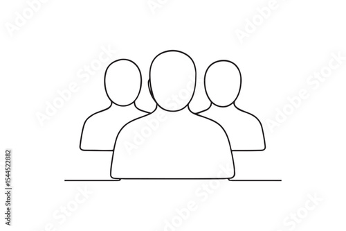 Team or group icon continuous one line drawing minimalism design