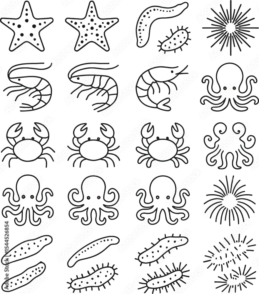 Obraz premium Weather icon set in doodle style with floral and nature inspired decorative elements