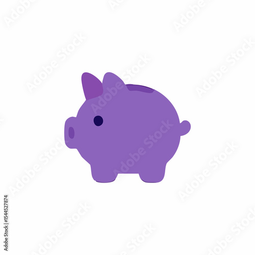 Simple purple piggy bank illustration