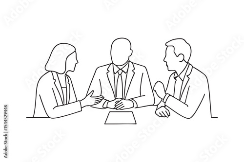 Business meeting continuous one line drawing minimalism design