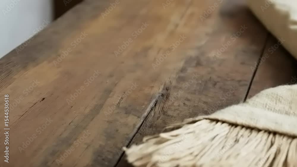 Rustic Cleaning Tool: A Close-Up of a Traditional Broom on Wooden Floor Rustic Cleaning Tool: A Close-Up of a Traditional Broom on Wooden Floor