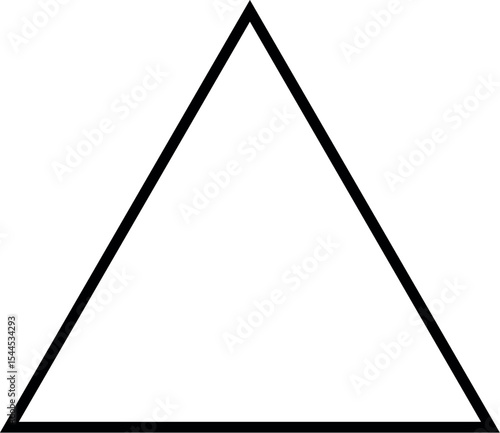 Illustration of simple black outline triangle vector shape illustration for geometry and design projects use in presentations vector