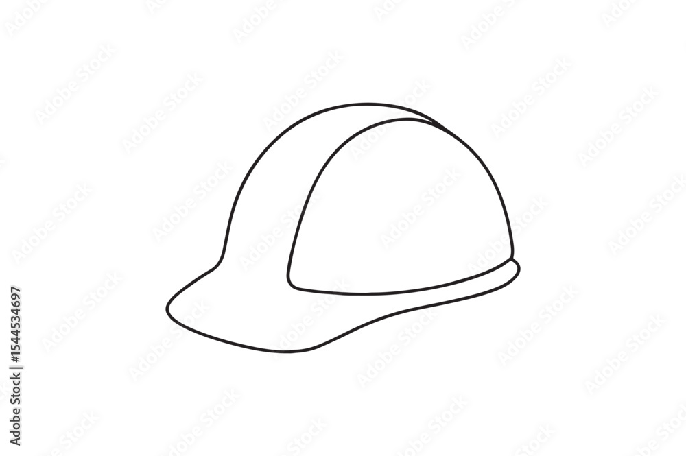 Fototapeta premium Hard hat continuous one line drawing minimalism design