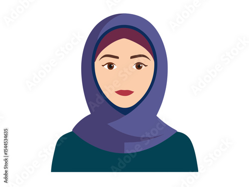 Minimal Hijab Portrait Illustration