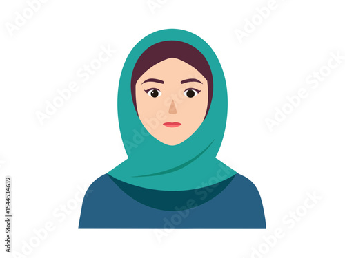 Modern Hijabi Woman Portrait Vector