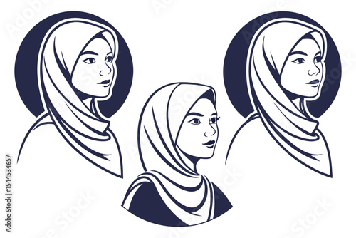 Portrait of Woman Wearing Hijab Art