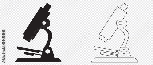 microscope icon, microscope line art - simple line art of microscope, perfect for microscope logos and icons. microscope black silhouette vector, microscope icon clip art.
