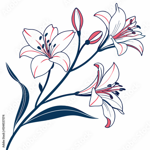 abstract floral background with peruvian lily