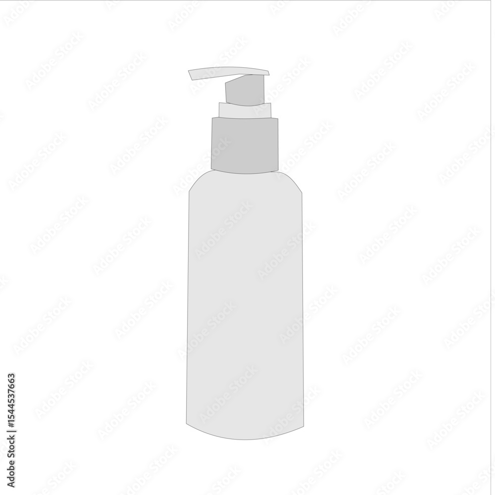 Minimalist Empty Cosmetic Pump Bottle on White Background Minimalist Empty Cosmetic Pump Bottle on White Background