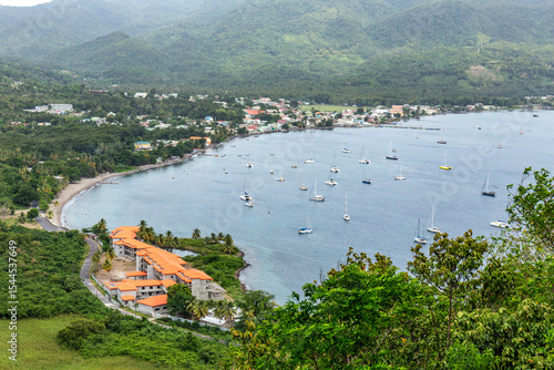 Wallpaper Mural view from Fort Shirley to Pourtsmouth at Cabrits national Park at the carribean island of Dominica Torontodigital.ca