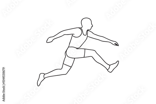 Triple Jump continuous one line drawing minimalism design