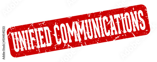 unified communications rectangular sign. unified communications stamp