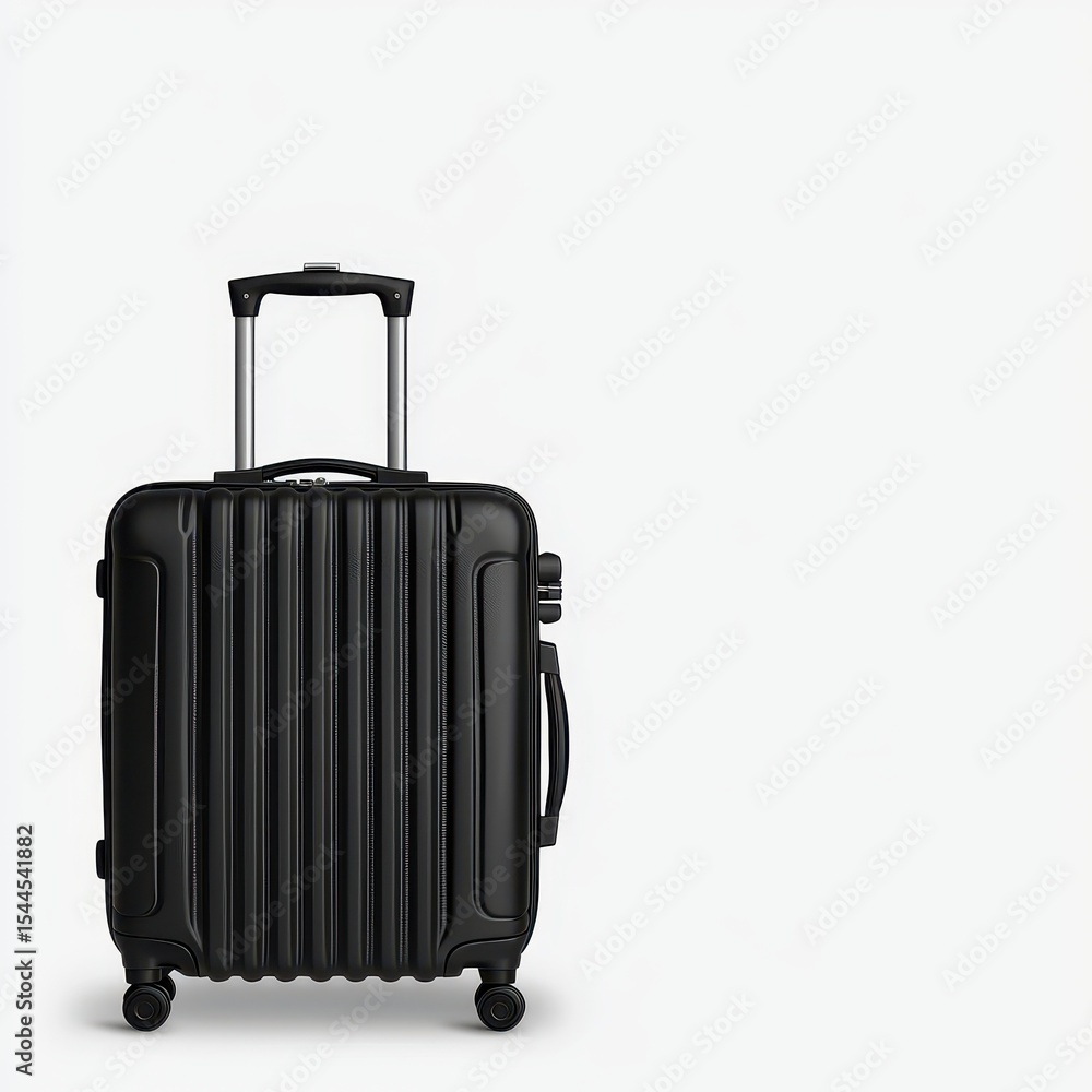 Black Carry On Suitcase on White Background Black Carry On Suitcase on White Background