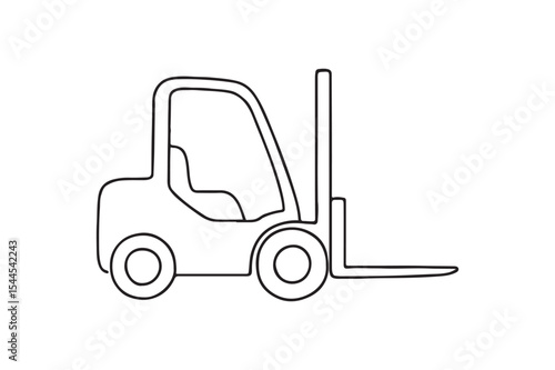 Forklift Truck continuous one line drawing minimalism design
