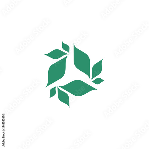 Creative Abstract Leaf Beauty Logo. leaf icon dynamic green color geometric