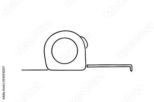 Measuring Tape continuous one line drawing minimalism design