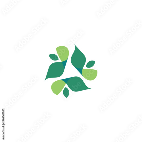 Creative Abstract Leaf Beauty Logo. leaf icon dynamic green color healthy