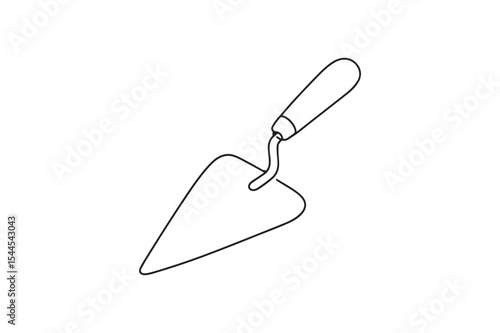 Masonry Trowel continuous one line drawing minimalism design