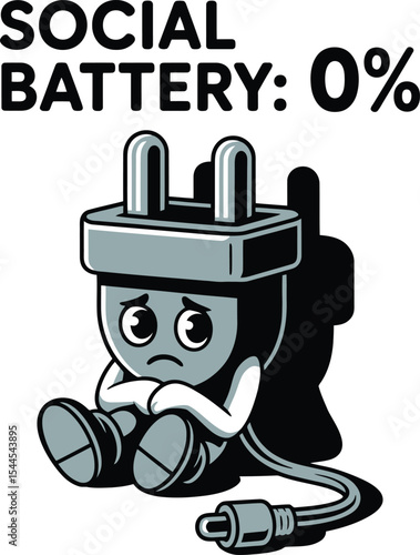 Depleted Social Battery A Illustration of Introversion  Social Exhaustion