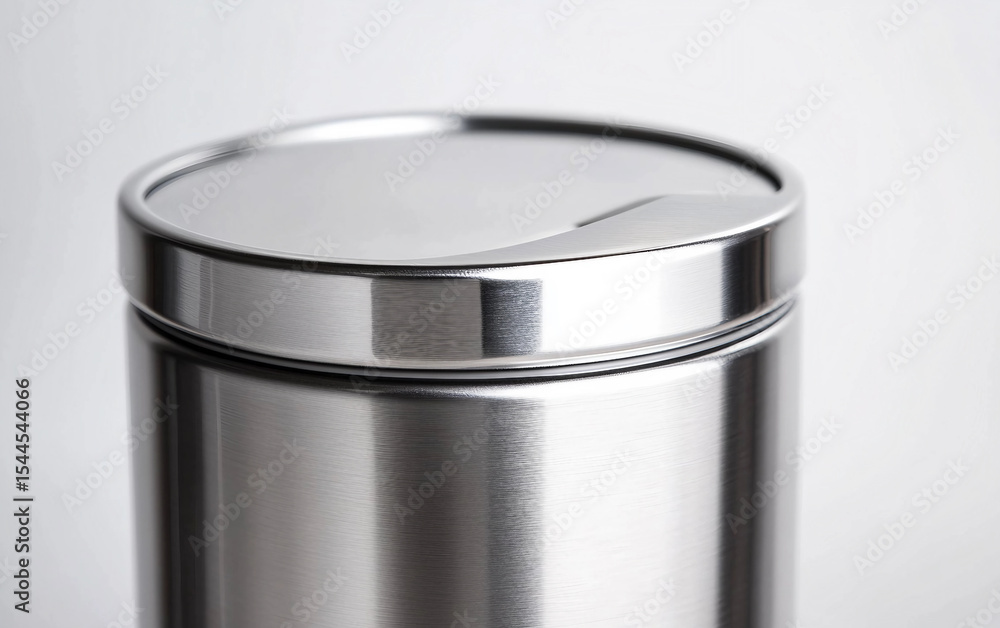 A modern stainless steel flour can that preserves freshness and adds elegance to any kitchen. Generative AI. A modern stainless steel flour can that preserves freshness and adds elegance to any kitchen. Generative AI.