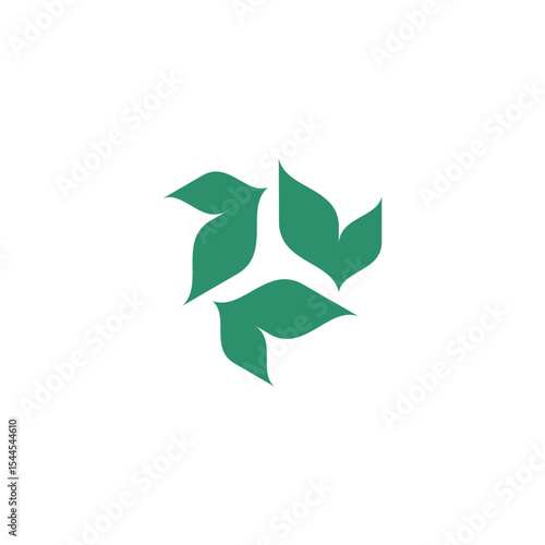 Creative Abstract Leaf Beauty Logo. leaf icon dynamic green color zen