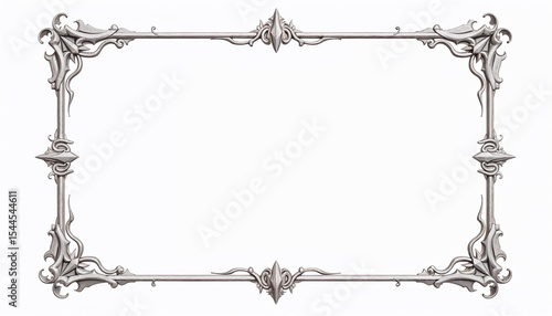 Ornate vintage frame design with intricate detailing in silver  
