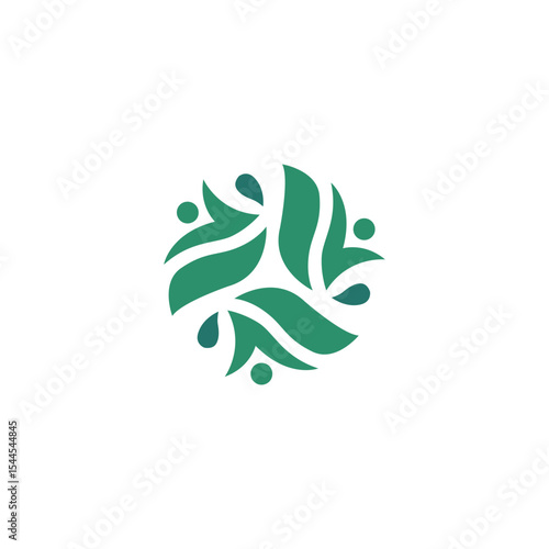 Creative Abstract Leaf Beauty Logo. leaf icon dynamic green color wellness