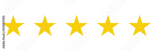Customer rating feedback concept. Five stars review icon set. For mobile applications. yellow 5 star icon vector.