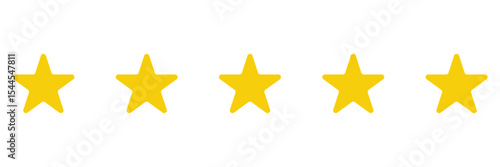 Customer rating feedback concept. Five stars review icon set. For mobile applications. yellow 5 star icon vector.